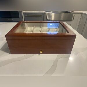 Wooden Watch Display Box with Glass Top